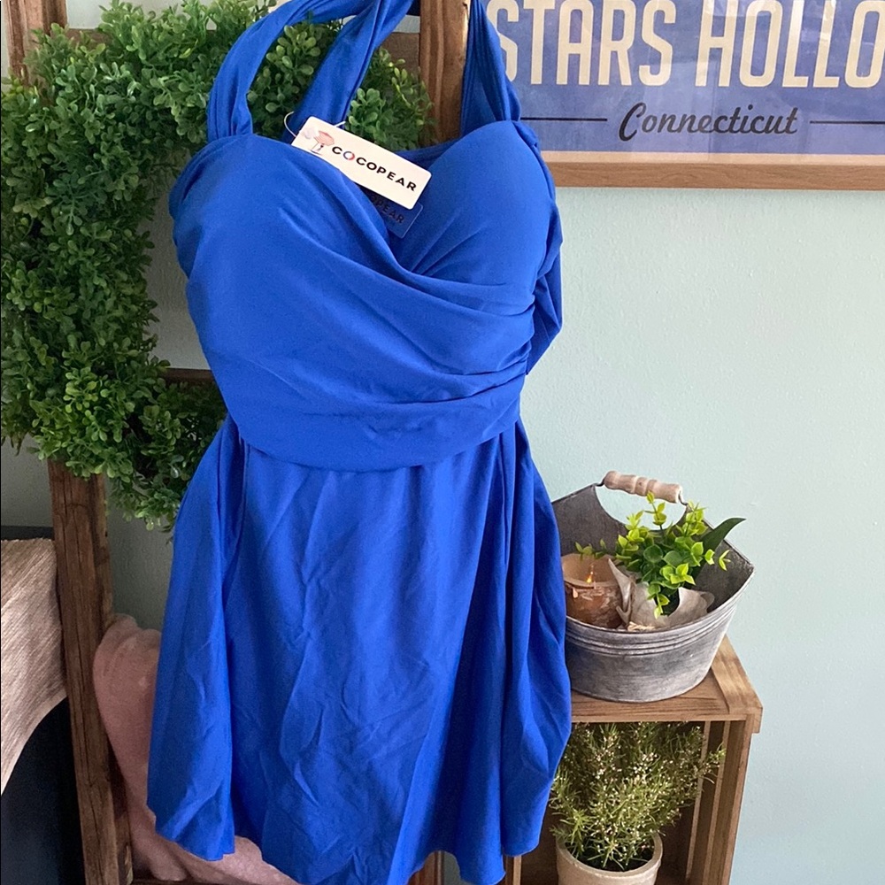 Cocopear Blue Halter Swim dress
